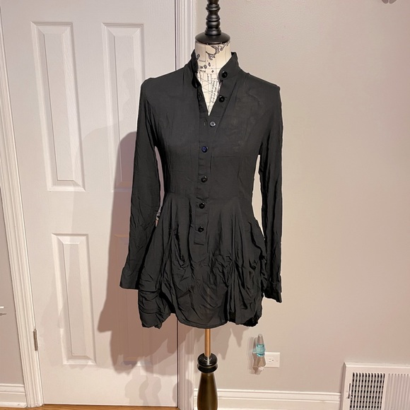 NWOT Aakasha Asymmetric Shirt Whimsygoth Overlay Avant-garde Futuristic y2k rave - Picture 1 of 7